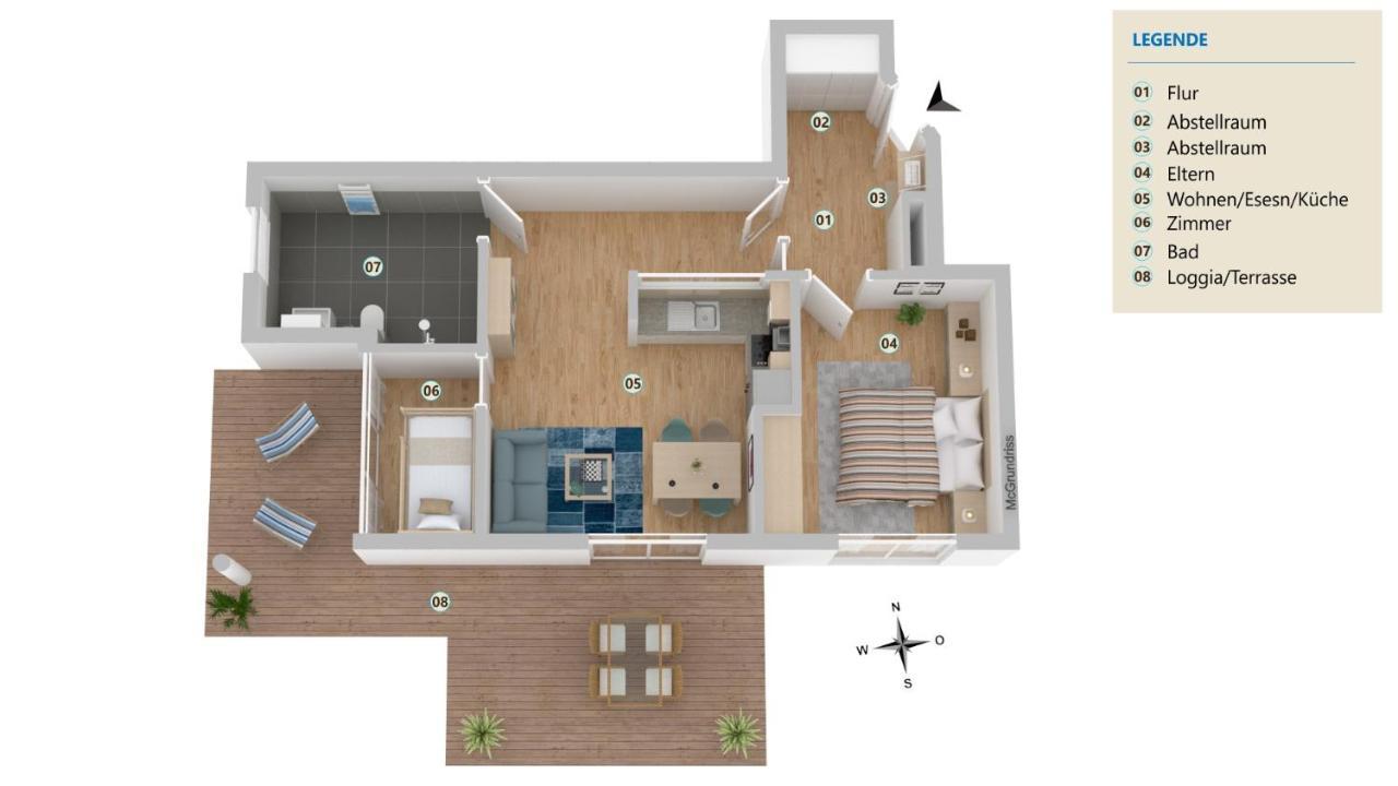Seeblick Nordlicht, Exklusive Wohnung Mit Terrasse Wangerooge Exterior foto